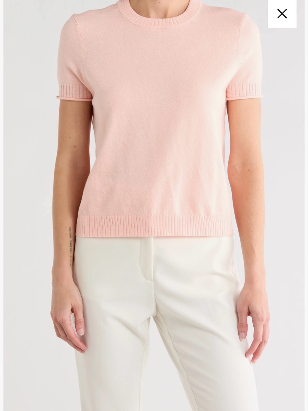 French Connection / Crewneck Short Sleeve Sweater / Women/  Peach/ Medium